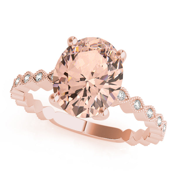 Oval Gemstone Engagement Ring · 0.11 ct tw