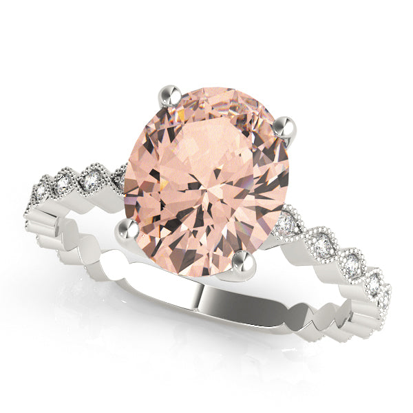 Oval Gemstone Engagement Ring · 0.11 ct tw