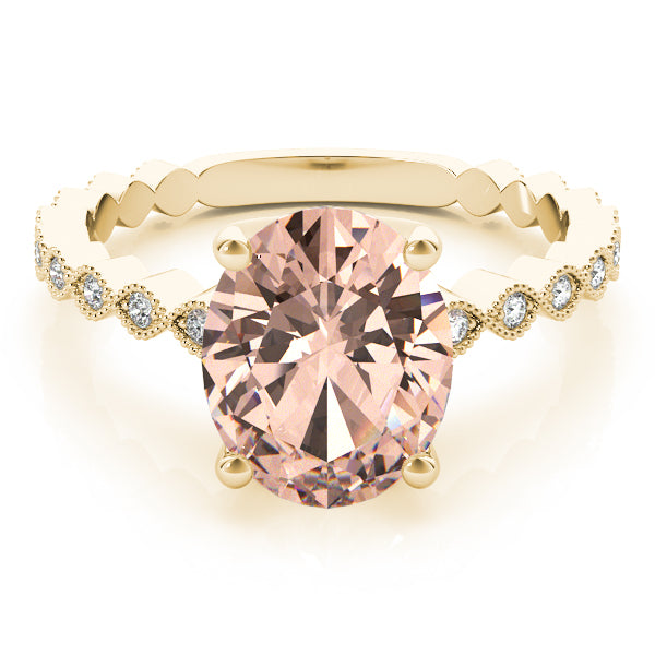 Oval Gemstone Engagement Ring · 0.11 ct tw