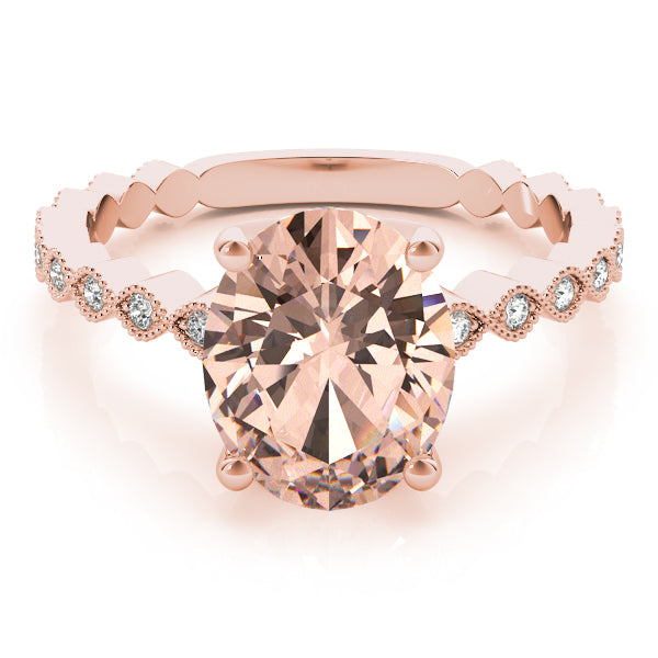 Oval Gemstone Engagement Ring · 0.11 ct tw