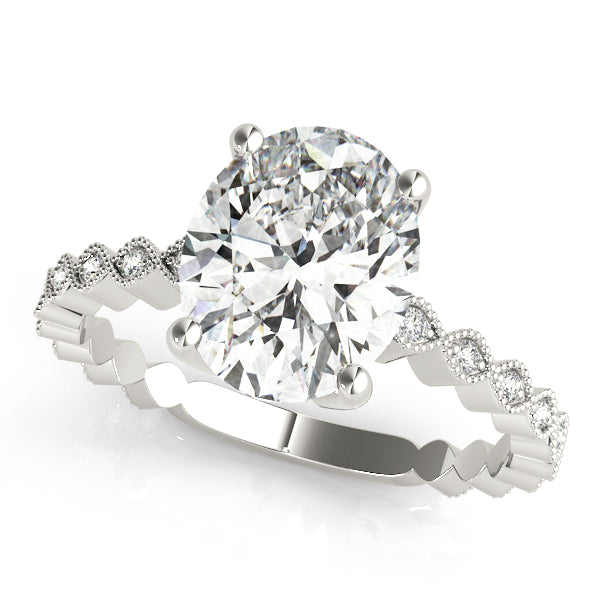 Oval Gemstone Engagement Ring · 0.11 ct tw
