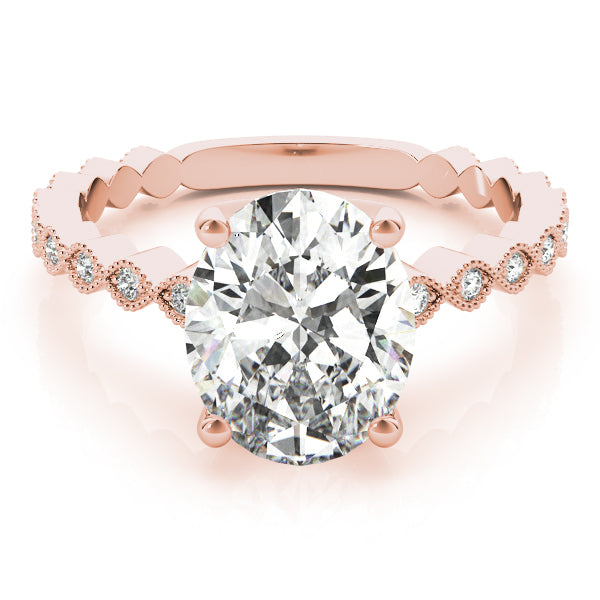 Oval Gemstone Engagement Ring · 0.11 ct tw