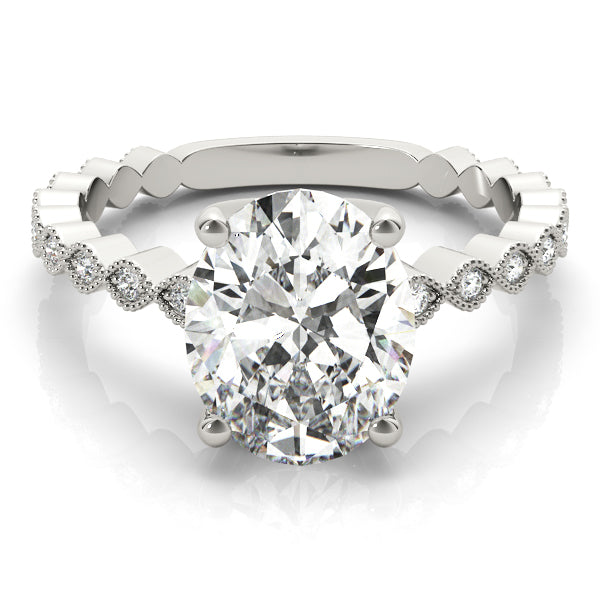 Oval Gemstone Engagement Ring · 0.11 ct tw