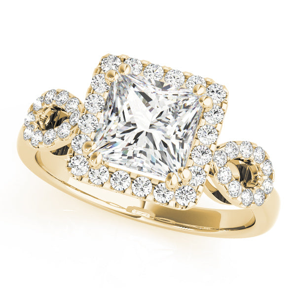 Square Halo & Cushion Diamond Engagement Ring · 1.80 ct tw