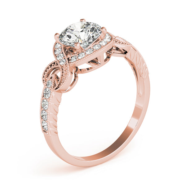 Round Halo Diamond Engagement Ring · 0.26 ct tw