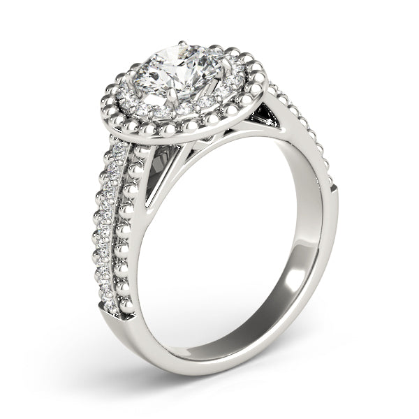 Round Halo Diamond Engagement Ring · 1.19 ct tw