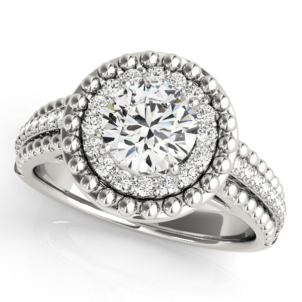 Round Halo Diamond Engagement Ring · 1.19 ct tw