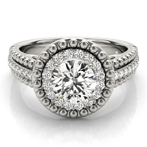 Round Halo Diamond Engagement Ring · 1.19 ct tw