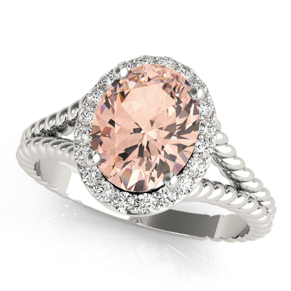 Oval Gemstone Engagement Ring · 0.22 ct tw