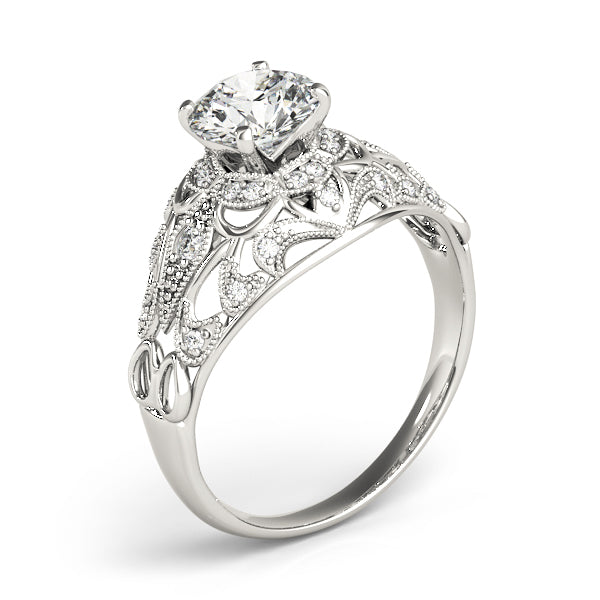 Round Halo Diamond Engagement Ring · 0.19 ct tw