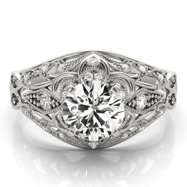 Round Halo Diamond Engagement Ring · 0.19 ct tw