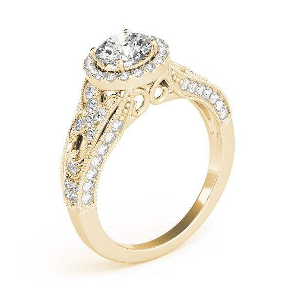 Round Halo Diamond Engagement Ring · 1.21 ct tw