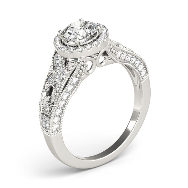 Round Halo Diamond Engagement Ring · 1.21 ct tw
