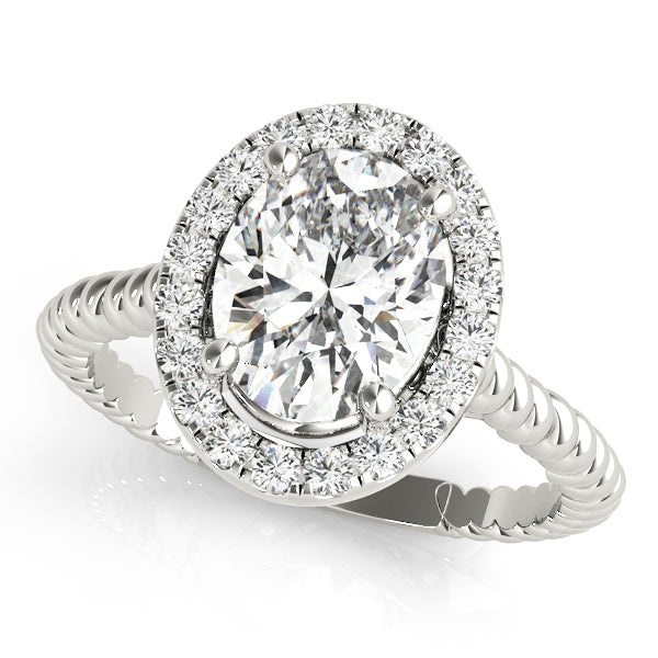 Oval Gemstone Engagement Ring · 0.17 ct tw