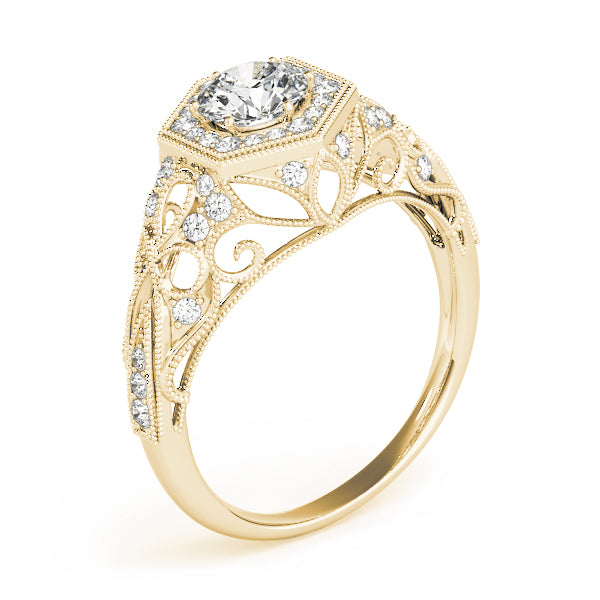 Round Antique Diamond Engagement Ring · 0.81 ct tw
