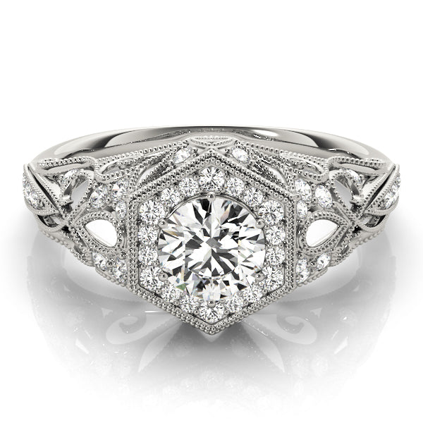 Round Halo Diamond Engagement Ring · 1.34 ct tw