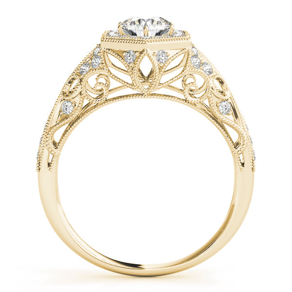 Round Antique Diamond Engagement Ring · 1.09 ct tw