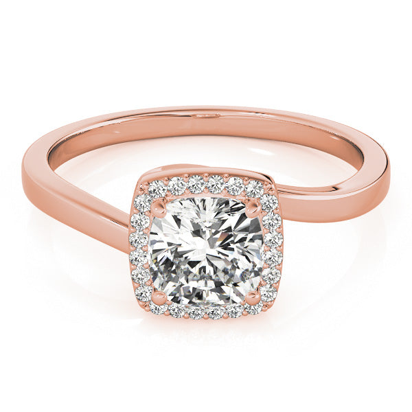 Cushion Halo Square Diamond Engagement Ring · 1.12 ct tw