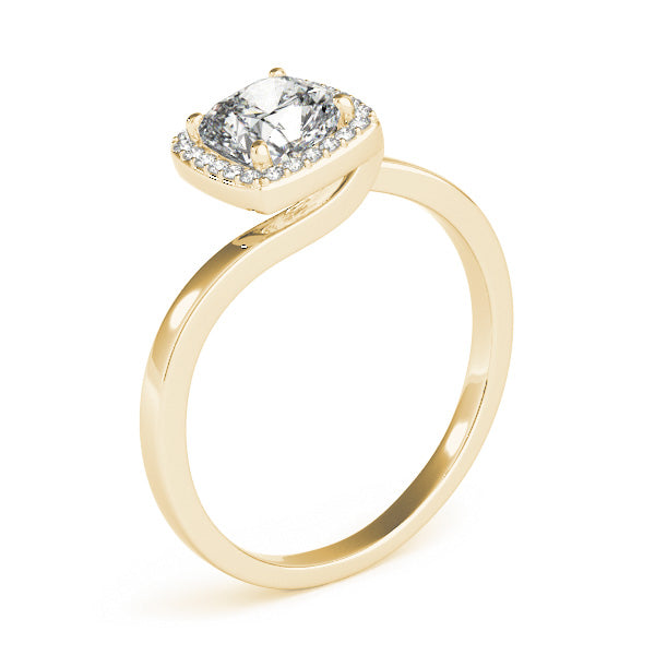 Cushion Halo Square Diamond Engagement Ring · 1.12 ct tw