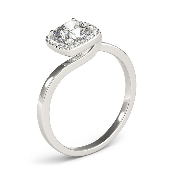 Cushion Halo Square Diamond Engagement Ring · 1.12 ct tw