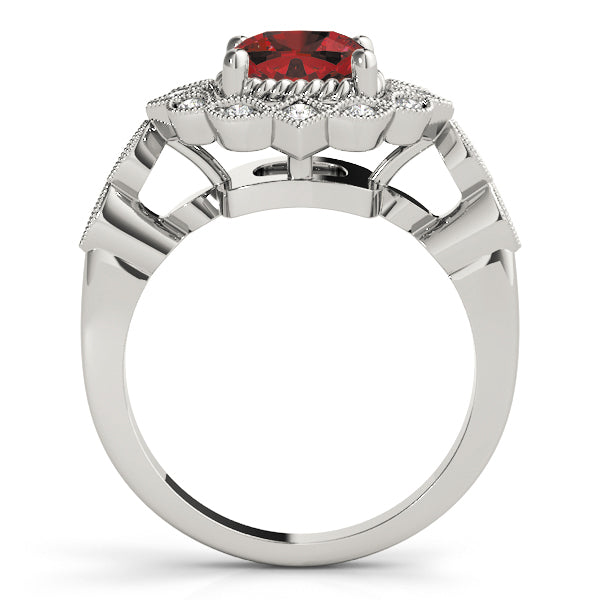 Cushion Gemstone Engagement Ring · 0.08 ct tw