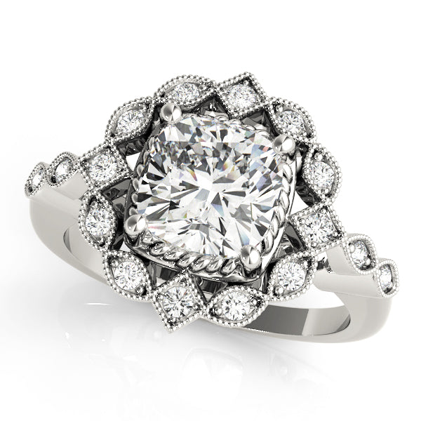Cushion Gemstone Engagement Ring · 0.08 ct tw