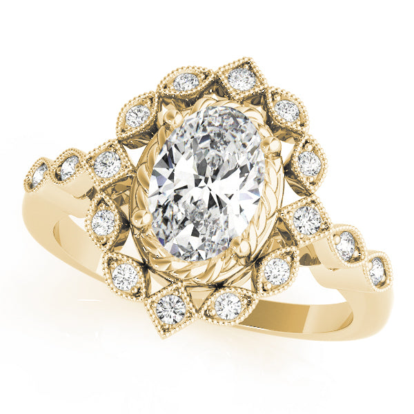 Oval Gemstone Engagement Ring · 0.08 ct tw