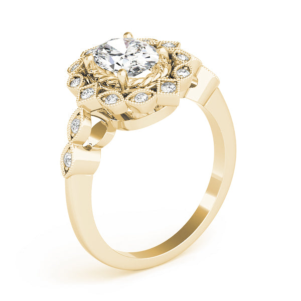 Oval Gemstone Engagement Ring · 0.08 ct tw