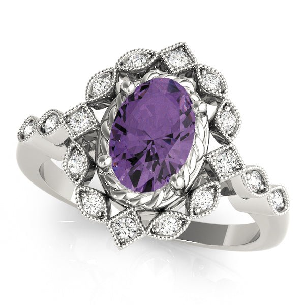 Oval Gemstone Fashion Ring · 0.08 ct tw