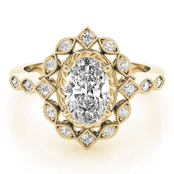 Oval Gemstone Engagement Ring · 0.08 ct tw