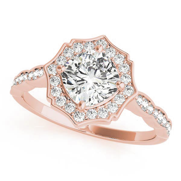 Cushion Scalloped Halo Diamond Ring · 1.26 ct tw
