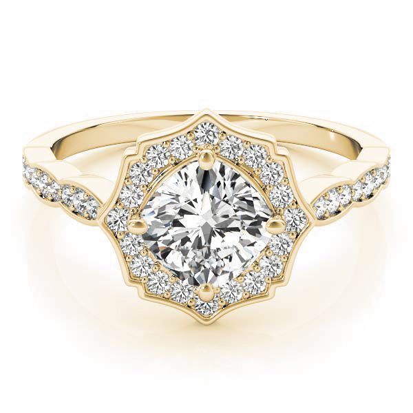 Cushion Scalloped Halo Diamond Ring · 2.26 ct tw