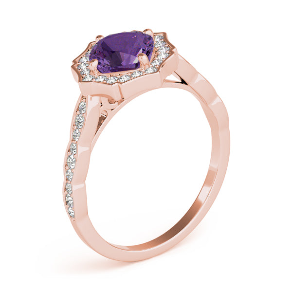 Cushion Scalloped Halo Diamond Ring · 0.70 ct tw
