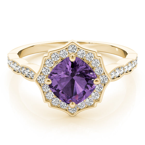 Cushion Scalloped Halo Diamond Ring · 2.26 ct tw
