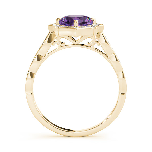 Cushion Scalloped Halo Diamond Ring · 0.70 ct tw
