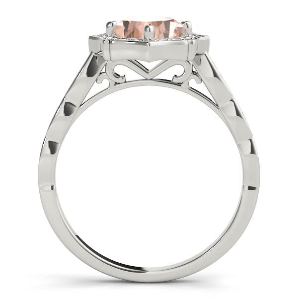 Cushion Scalloped Halo Diamond Ring · 0.91 ct tw