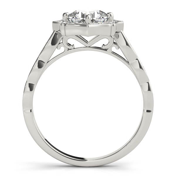Cushion Scalloped Halo Diamond Ring · 0.70 ct tw