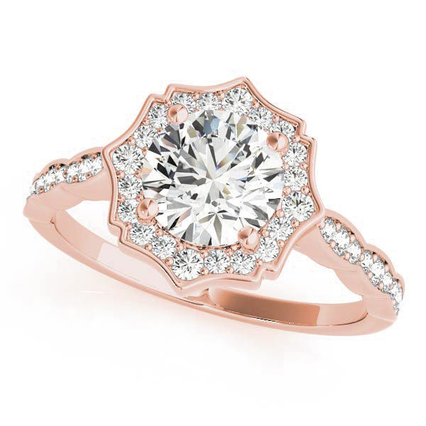 Round Scalloped Halo Diamond Ring · 1.00 ct tw
