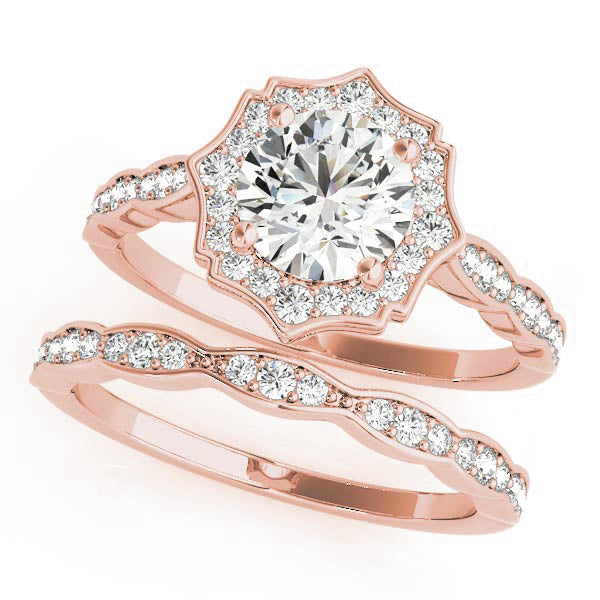 Round Scalloped Halo Diamond Ring · 1.24 ct tw