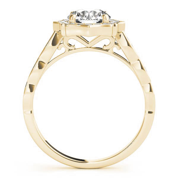 Round Scalloped Halo Diamond Ring · 1.24 ct tw