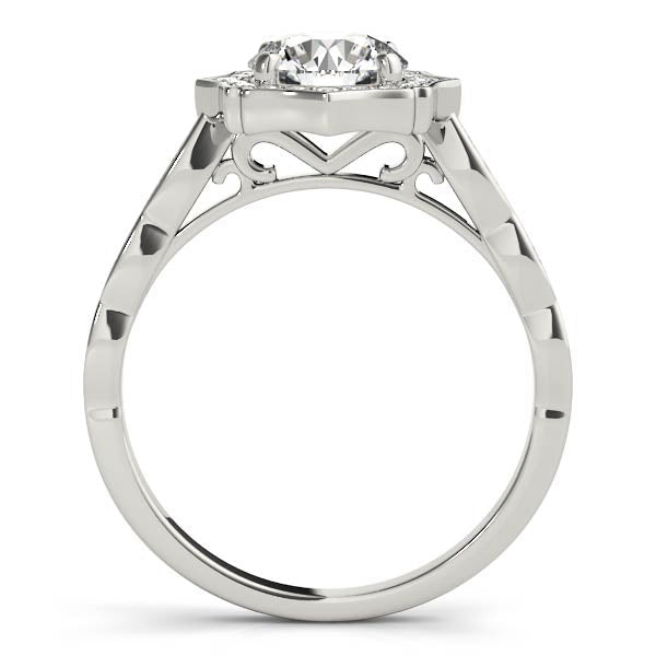 Round Scalloped Halo Diamond Ring · 1.24 ct tw