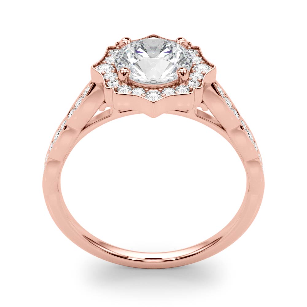 Round Scalloped Halo Diamond Ring · 0.70 ct tw