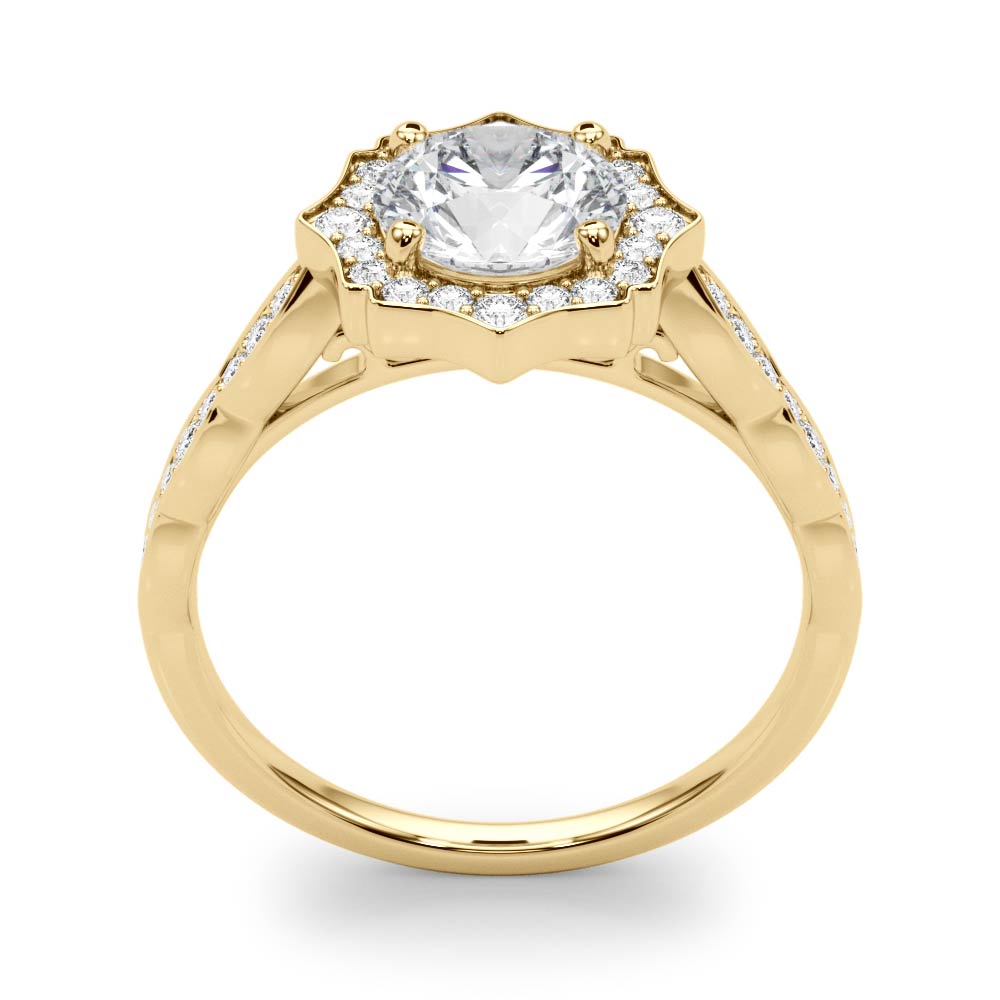 Round Scalloped Halo Diamond Ring · 0.70 ct tw