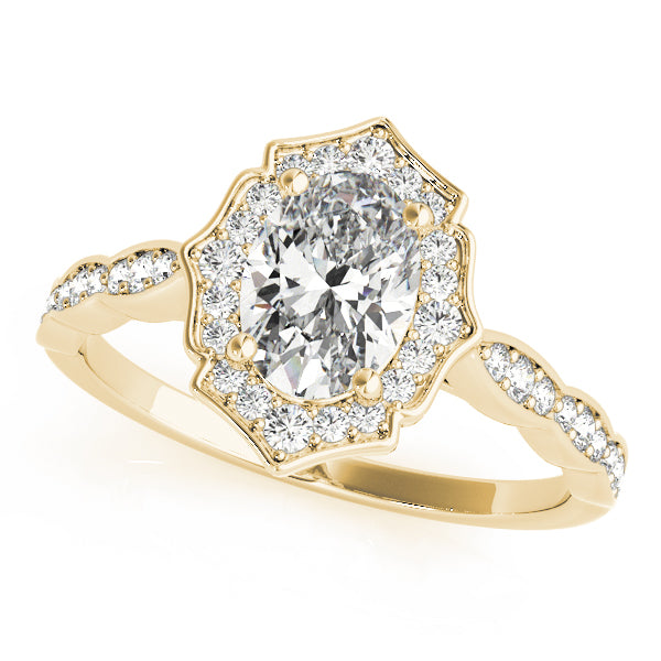 Oval Scalloped Halo Diamond Ring · 0.26 ct tw