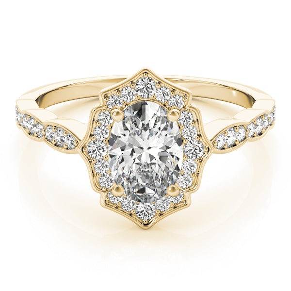 Oval Scalloped Halo Diamond Ring · 0.26 ct tw