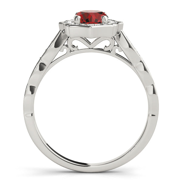 Oval Scalloped Halo Diamond Ring · 0.26 ct tw