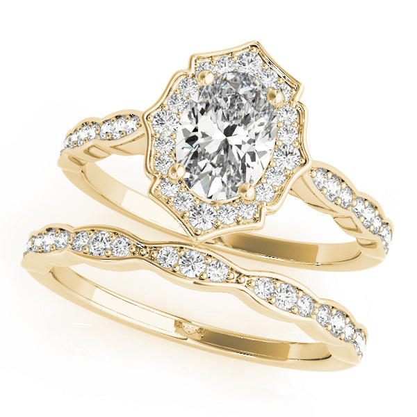 Oval Scalloped Halo Diamond Ring · 0.26 ct tw