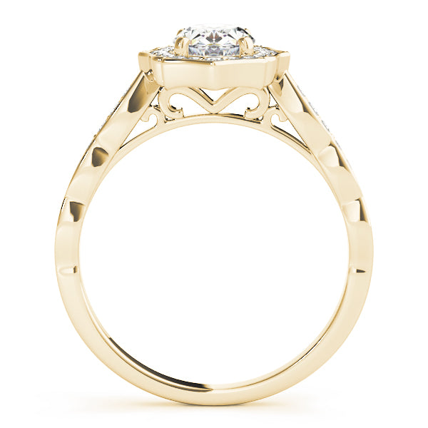 Oval Scalloped Halo Diamond Ring · 0.26 ct tw