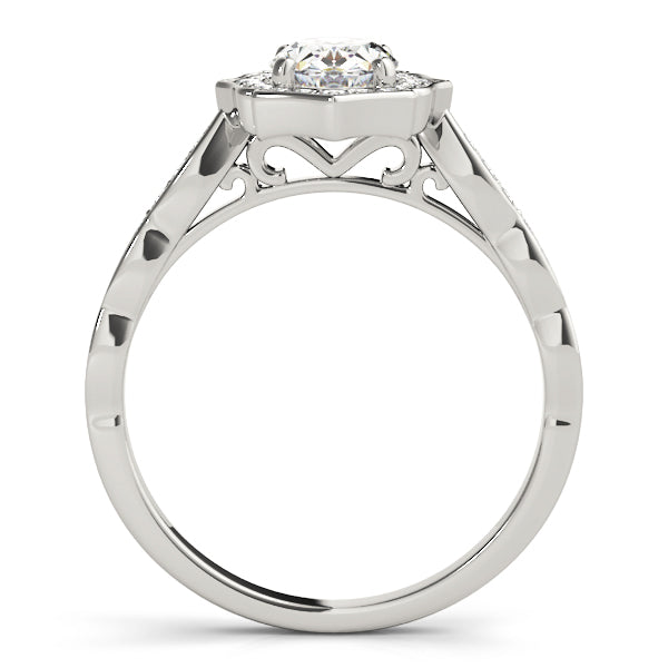 Oval Scalloped Halo Diamond Ring · 0.26 ct tw