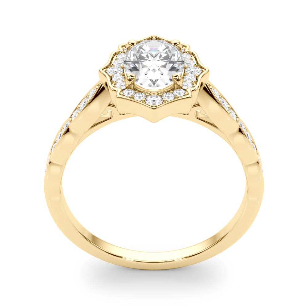 Oval Scalloped Halo Diamond Ring · 0.26 ct tw